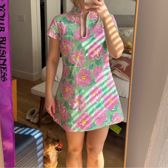 Rixo Lolita Cotton Mini Dress High Neck Size S - Picture 9 of 10